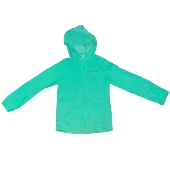 Girls' Columbia switchback Jacket, Size L, Teal waterproof hiking lite weight - Picture 1 of 5